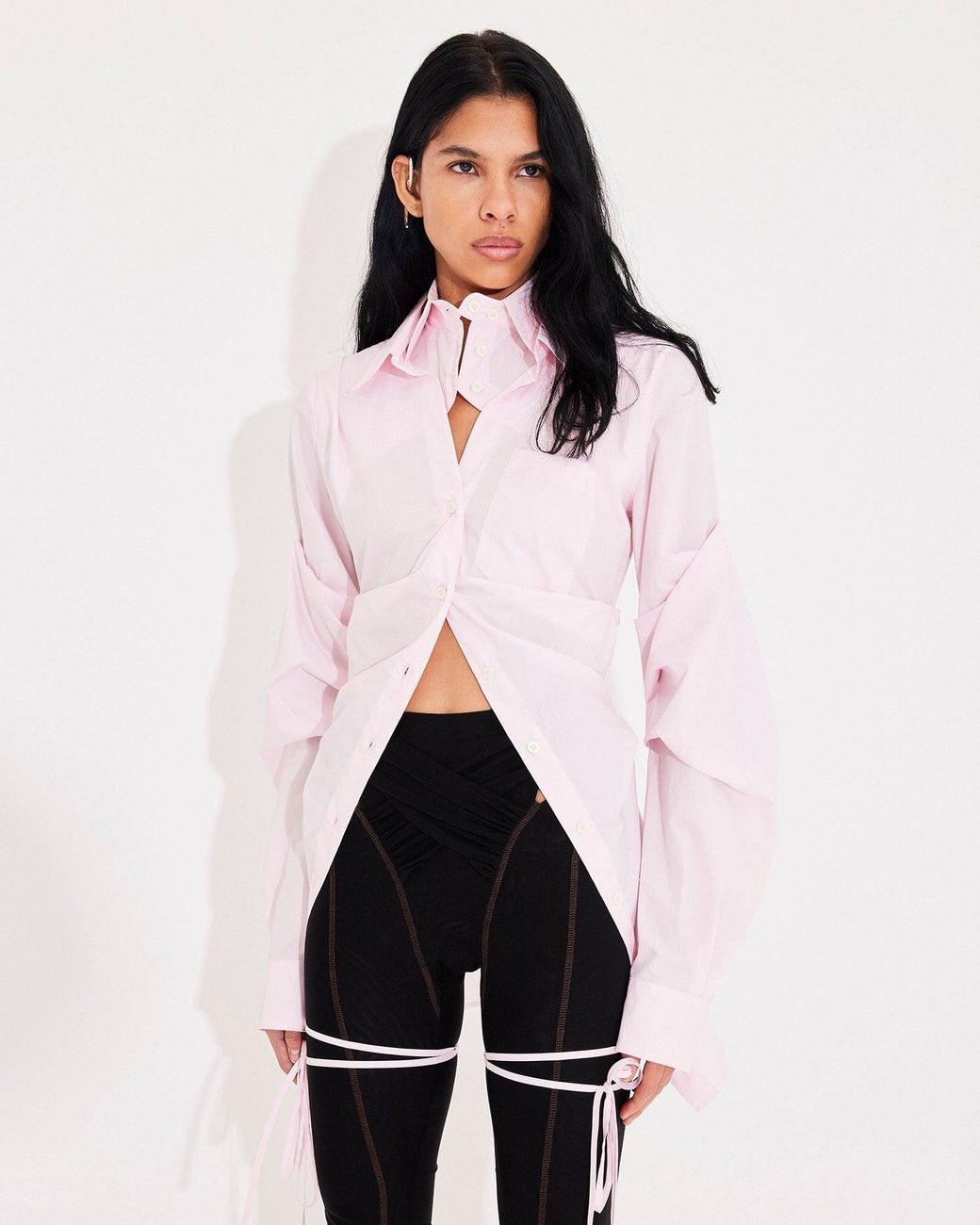 SRVC Studio Pink Breakfast Shirt Dress