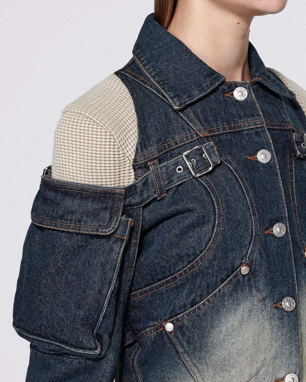 SRVC Studio Blue Mecha Cargo Jacket Washed