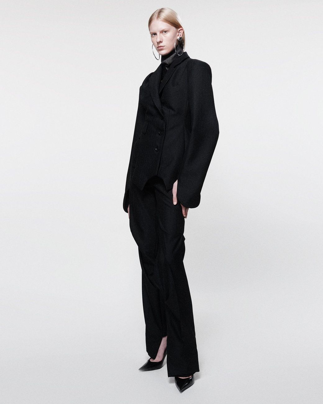 SRVC Studio Black Inverse Tailored Jacket