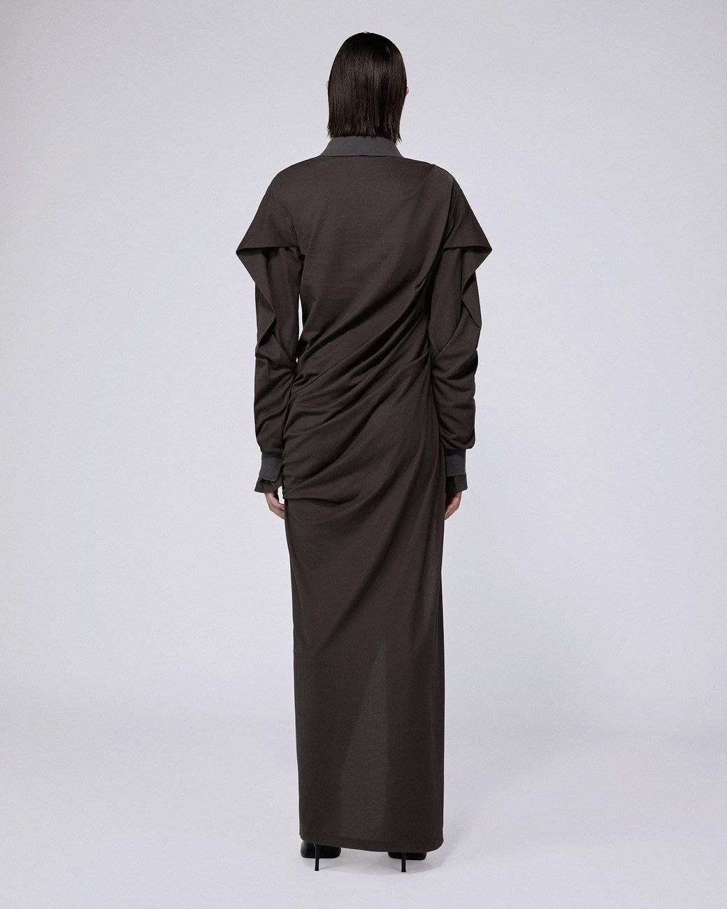 SRVC Studio Black Twisted Polo Dress Mud