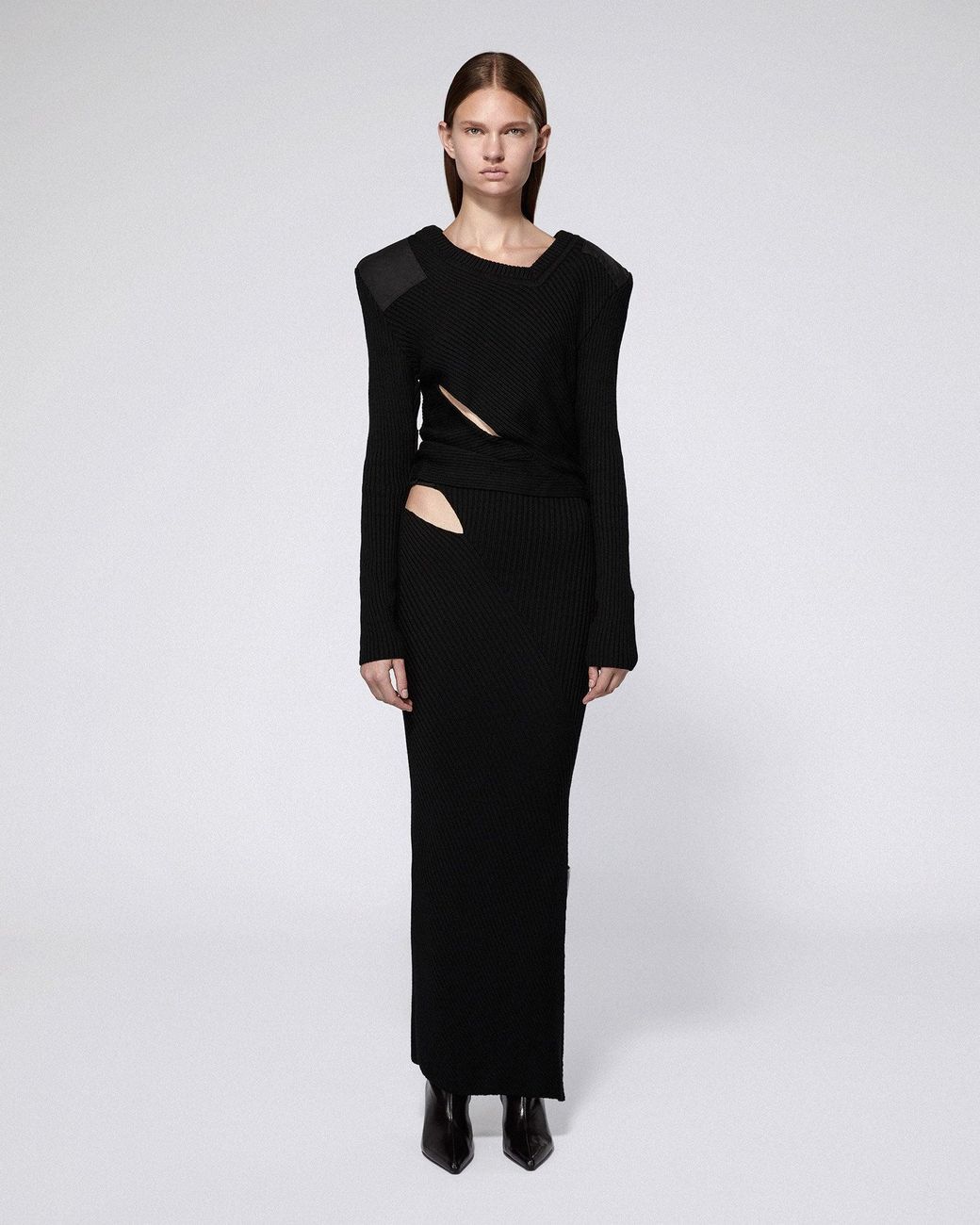 SRVC Studio Black Marshal Knit Skirt