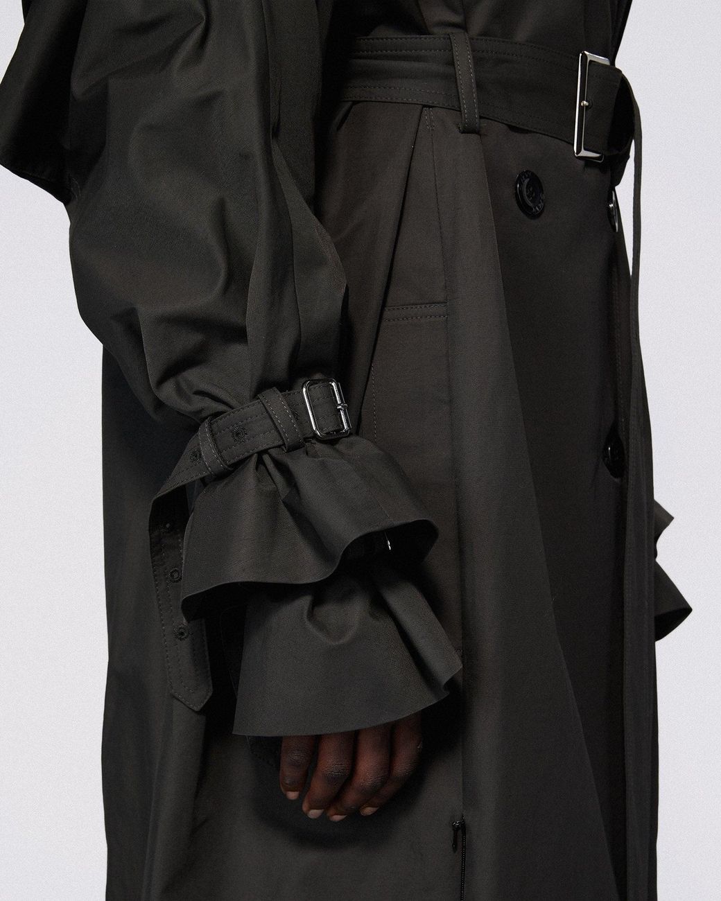 SRVC Studio Black Sentinal Trenchcoat Dark