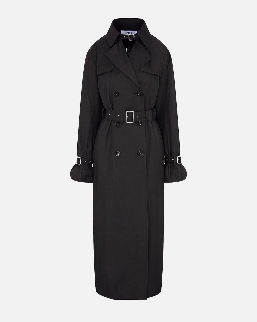 SRVC Studio Black Seren Trench Coat