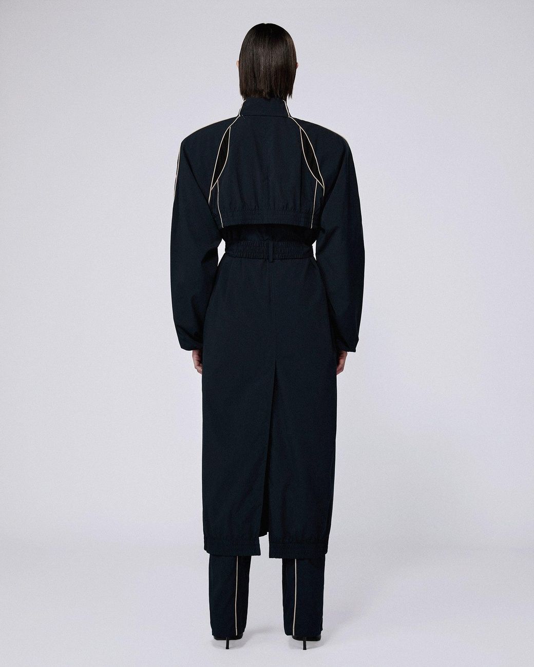 SRVC Studio Blue Slash Track Coat Dark