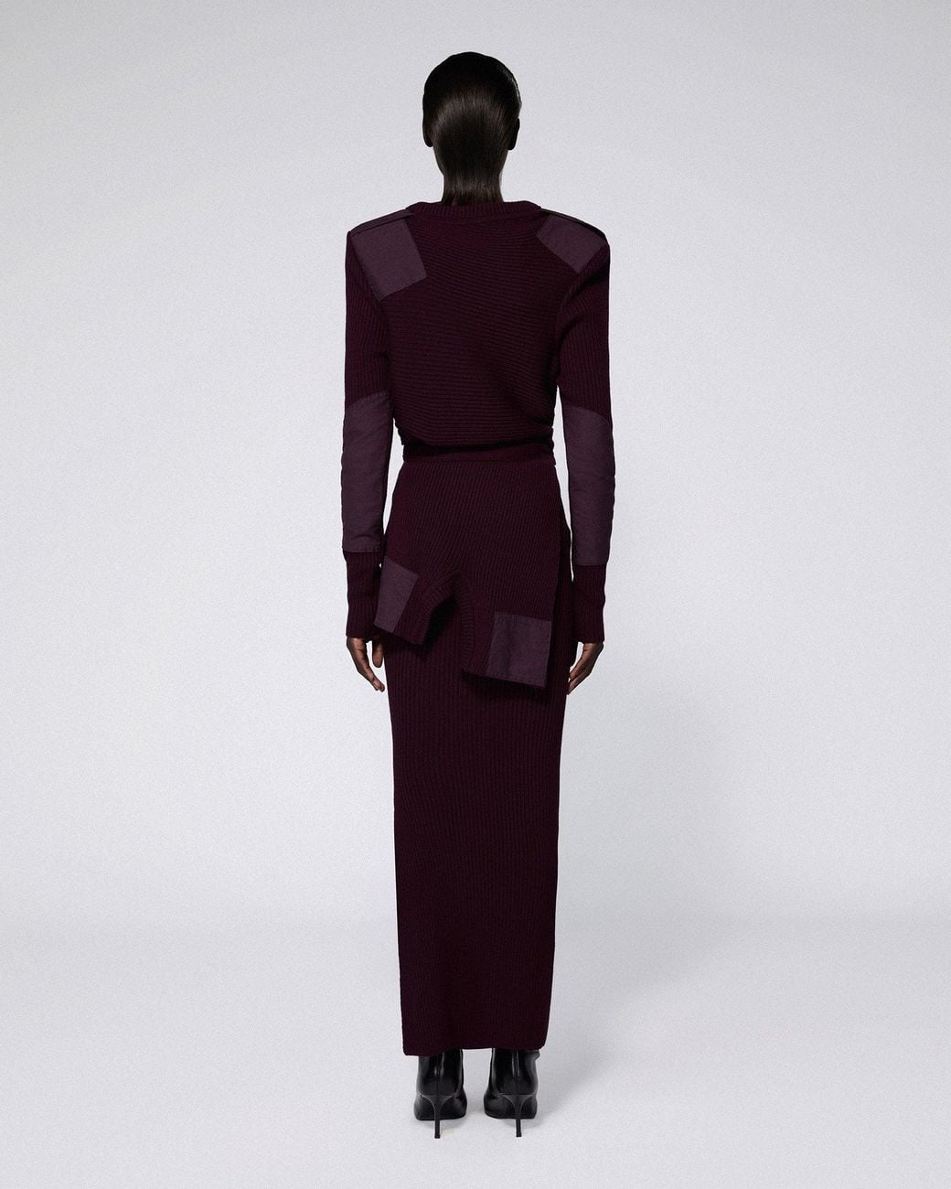 SRVC Studio Red Marshal Knit Skirt Bordeaux