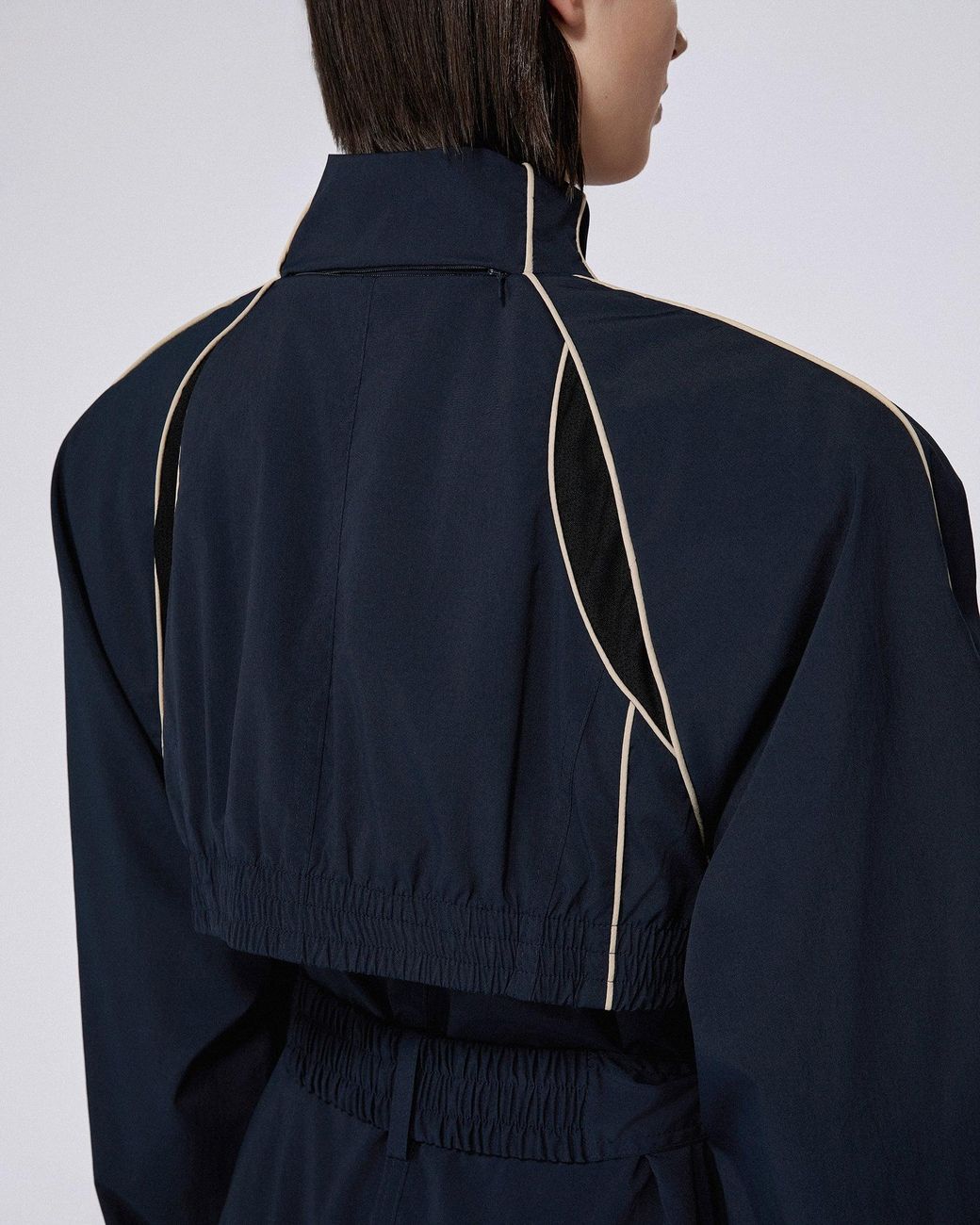SRVC Studio Blue Slash Track Coat Dark
