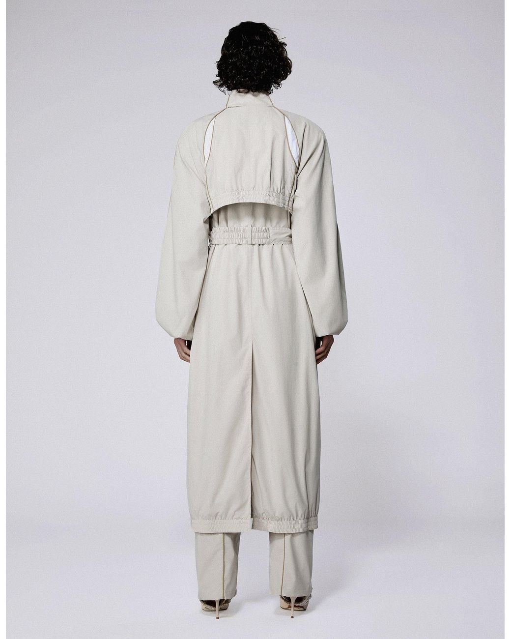 SRVC Studio White Slash Track Coat Stone