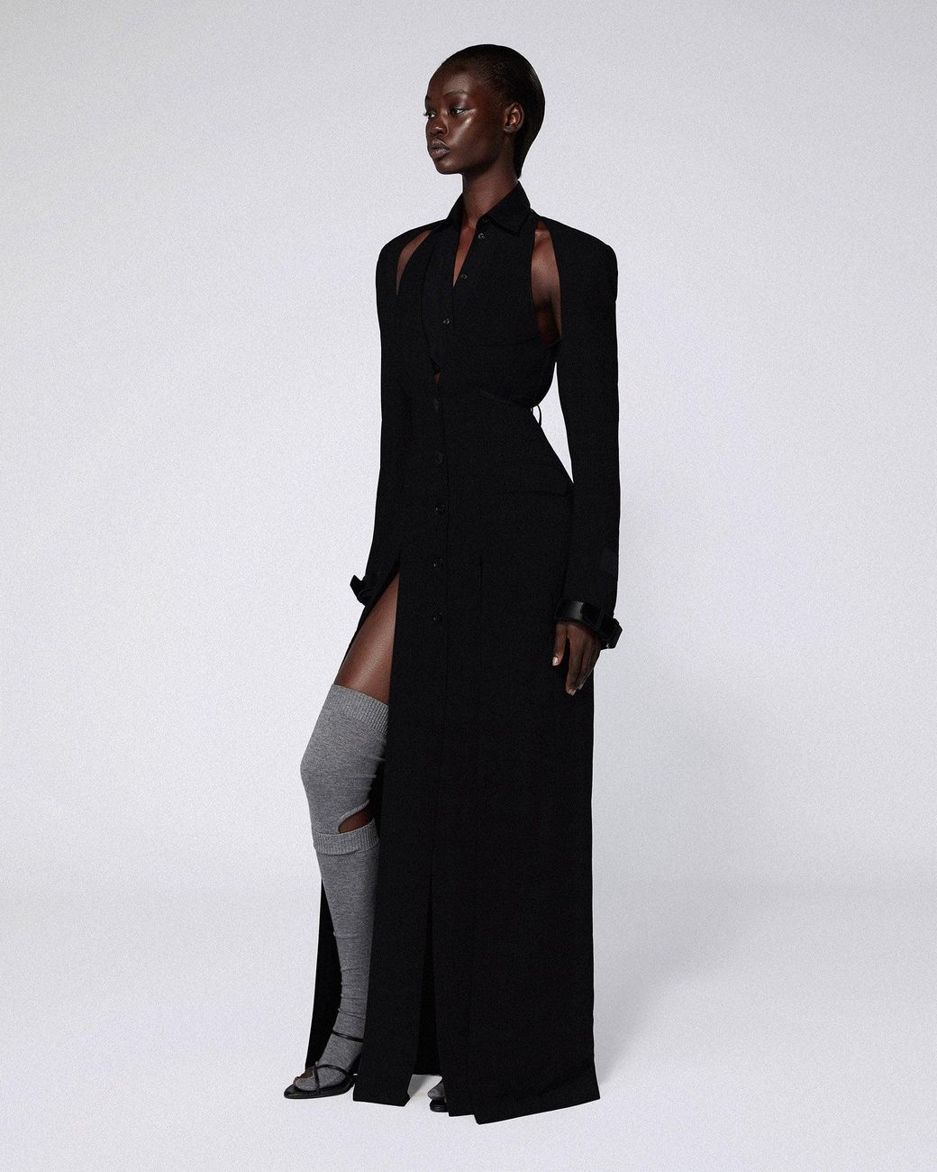 SRVC Studio Black Serpentine Coat