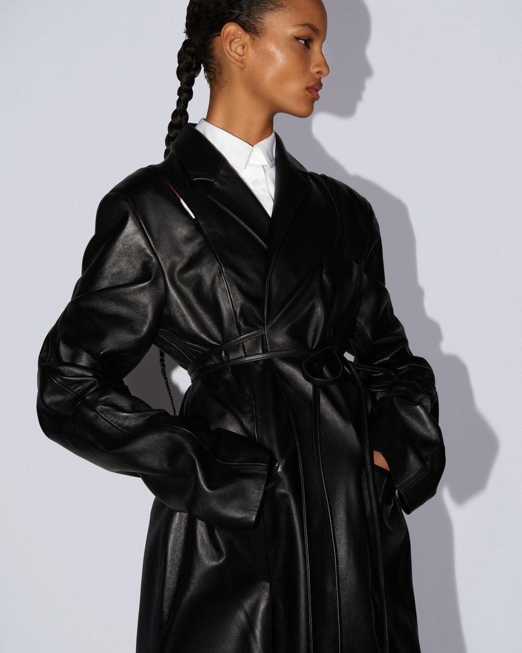 SRVC Studio Black Slash Long Jacket
