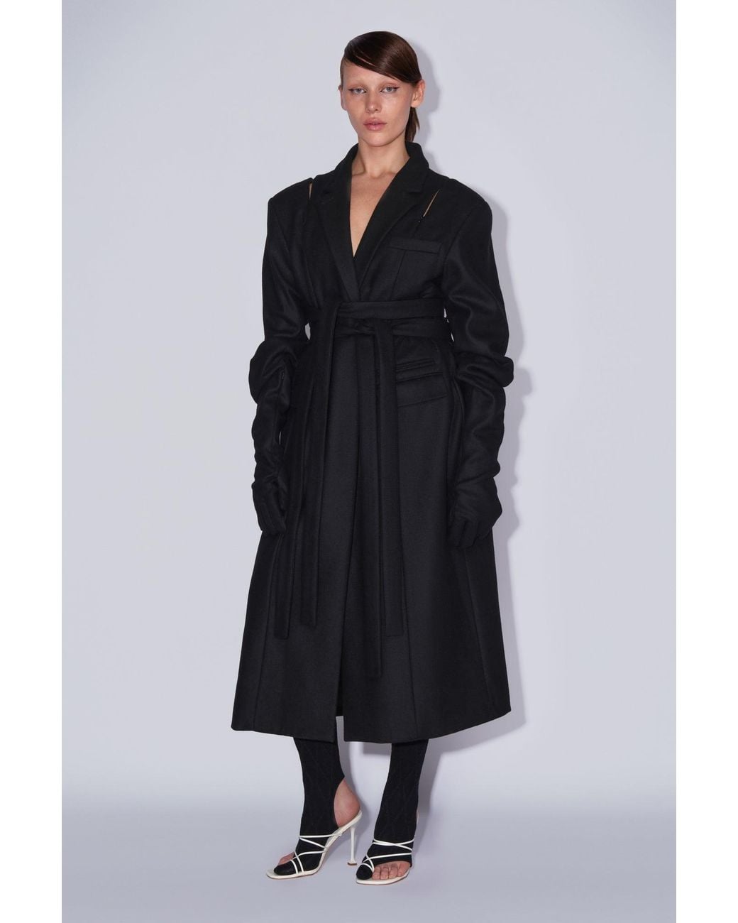 SRVC Studio Black Driver Coat