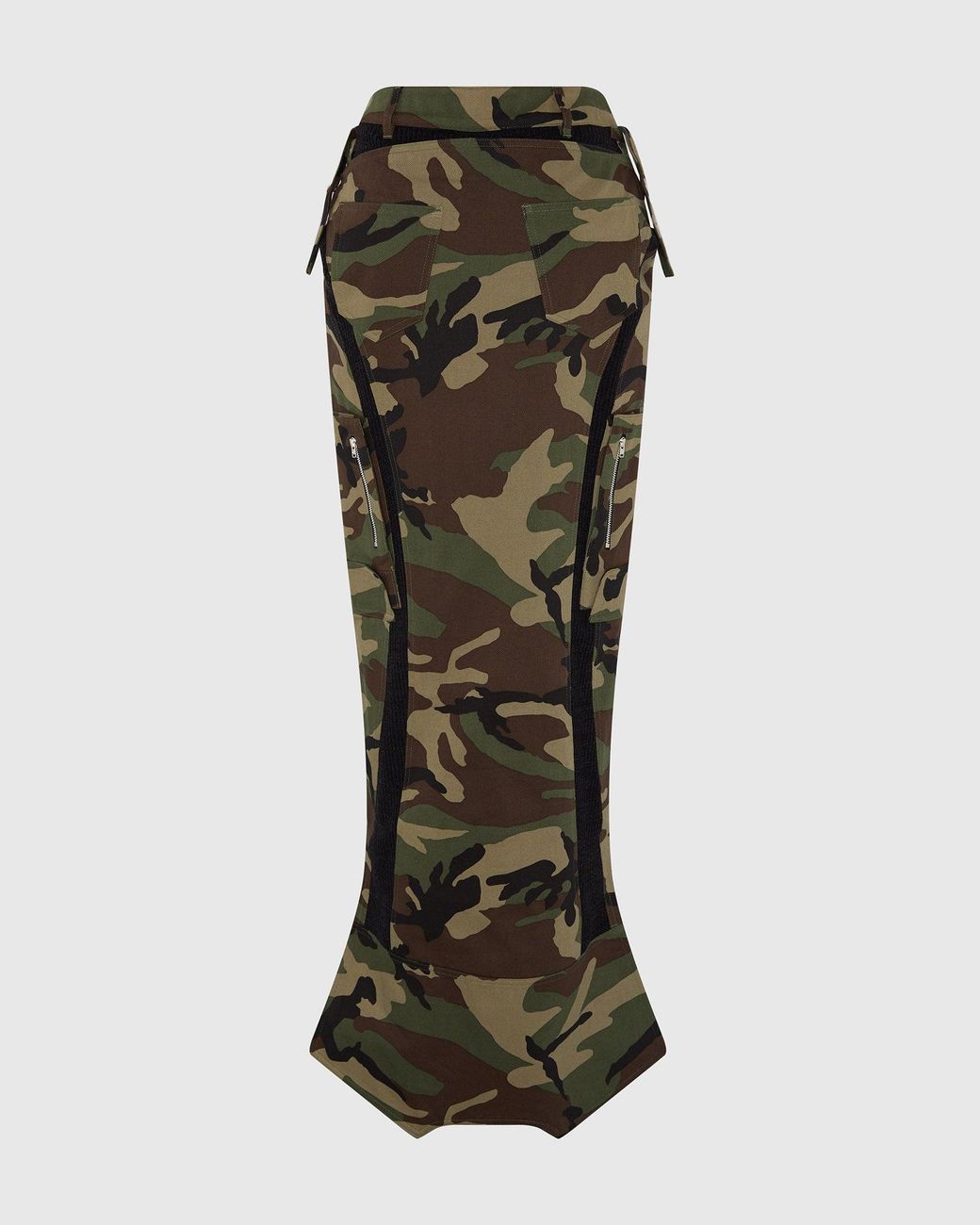 SRVC Studio Green Inverse Cargo Skirt Camo