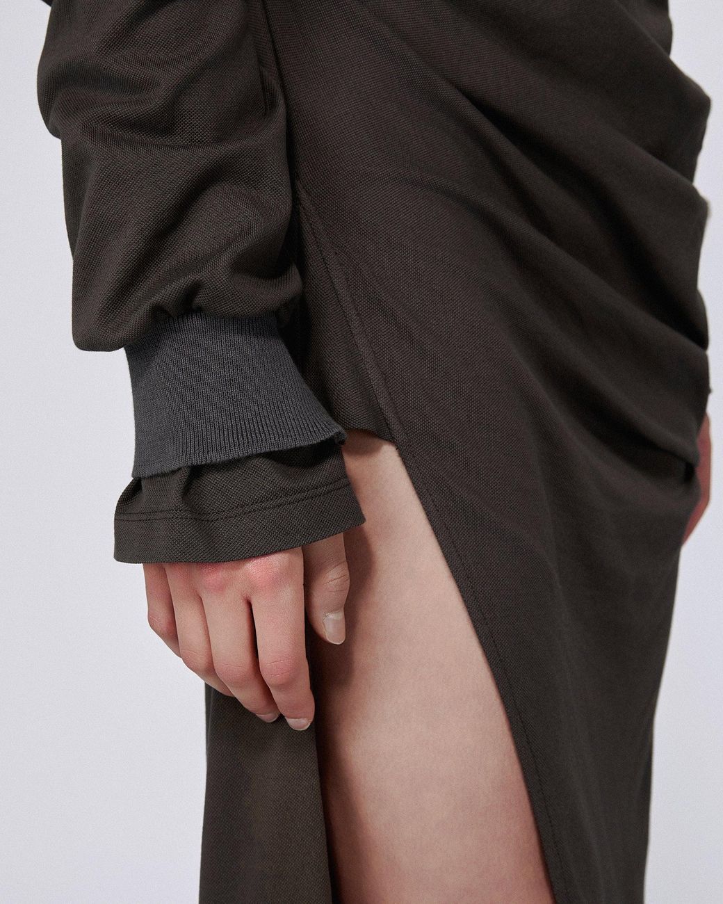 SRVC Studio Black Twisted Polo Dress Mud