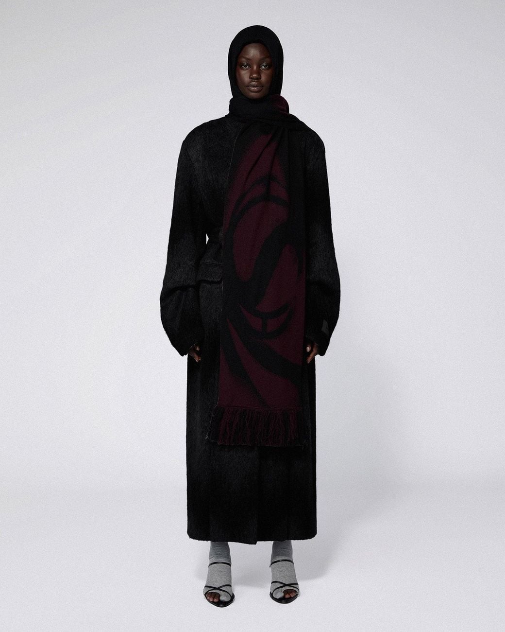 SRVC Studio Purple Srvc Hooded Scarf Bordeaux