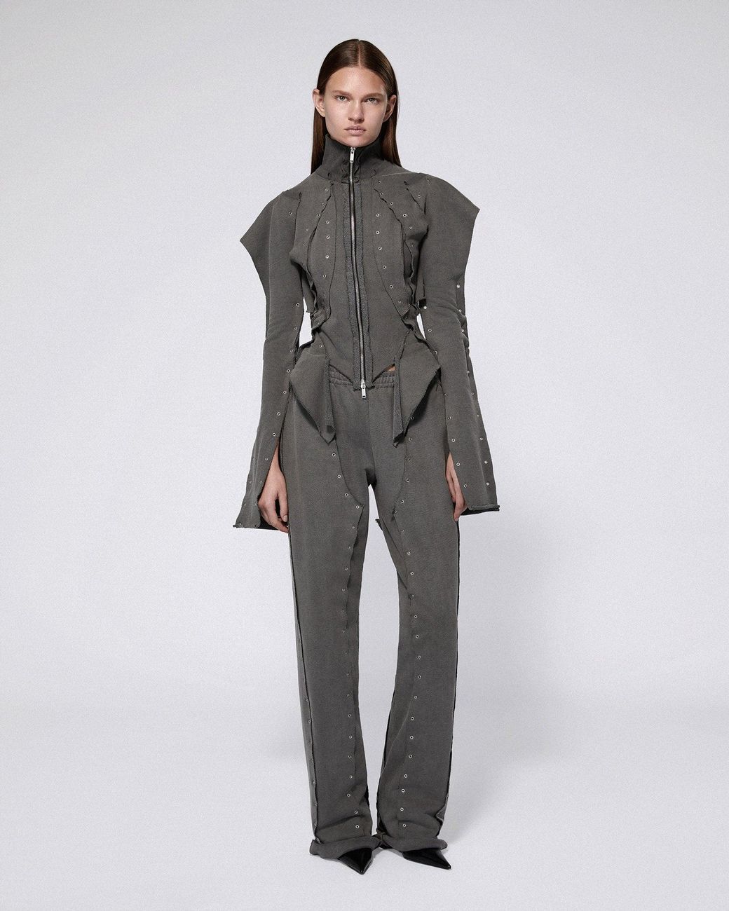 SRVC Studio Gray Eyelet Sweat Pants