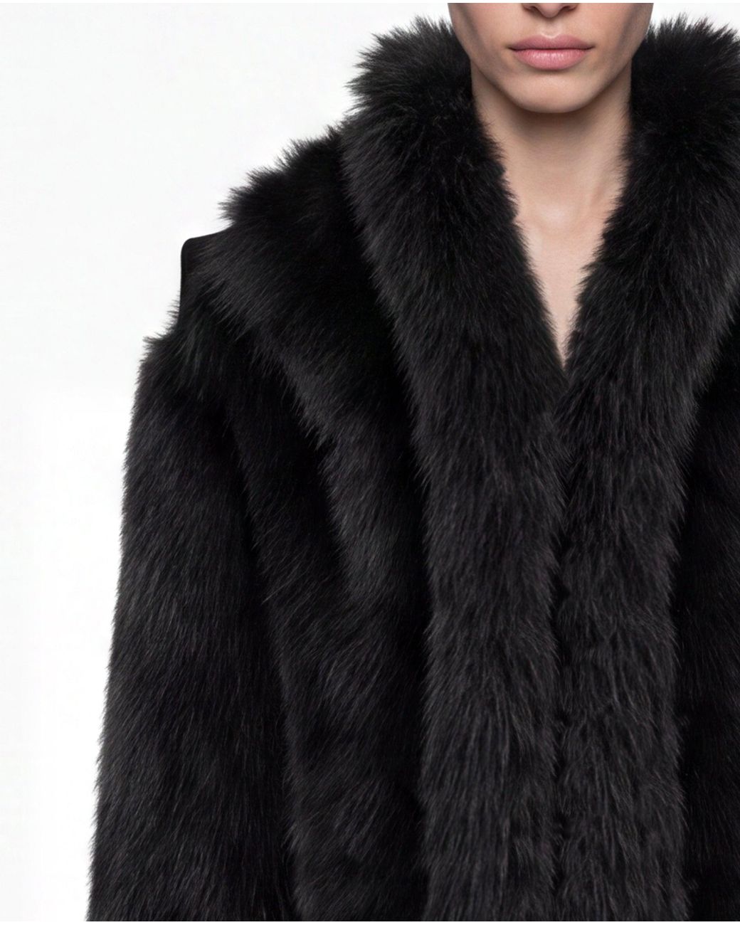 SRVC Studio Black Lyra Faux Fur Jacket