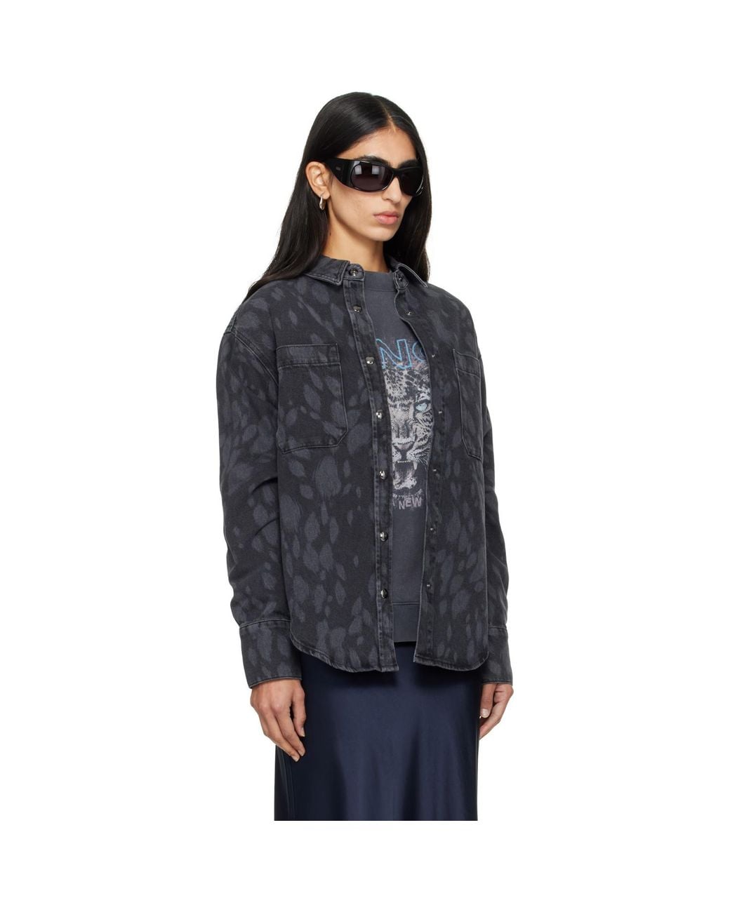 Anine Bing Blue Samy Denim Shirt