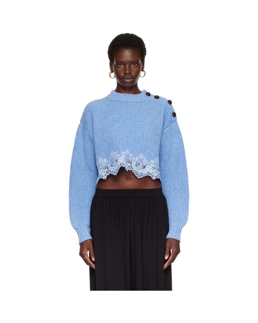 Pull Écourté Bleu Chloé en coloris Blue