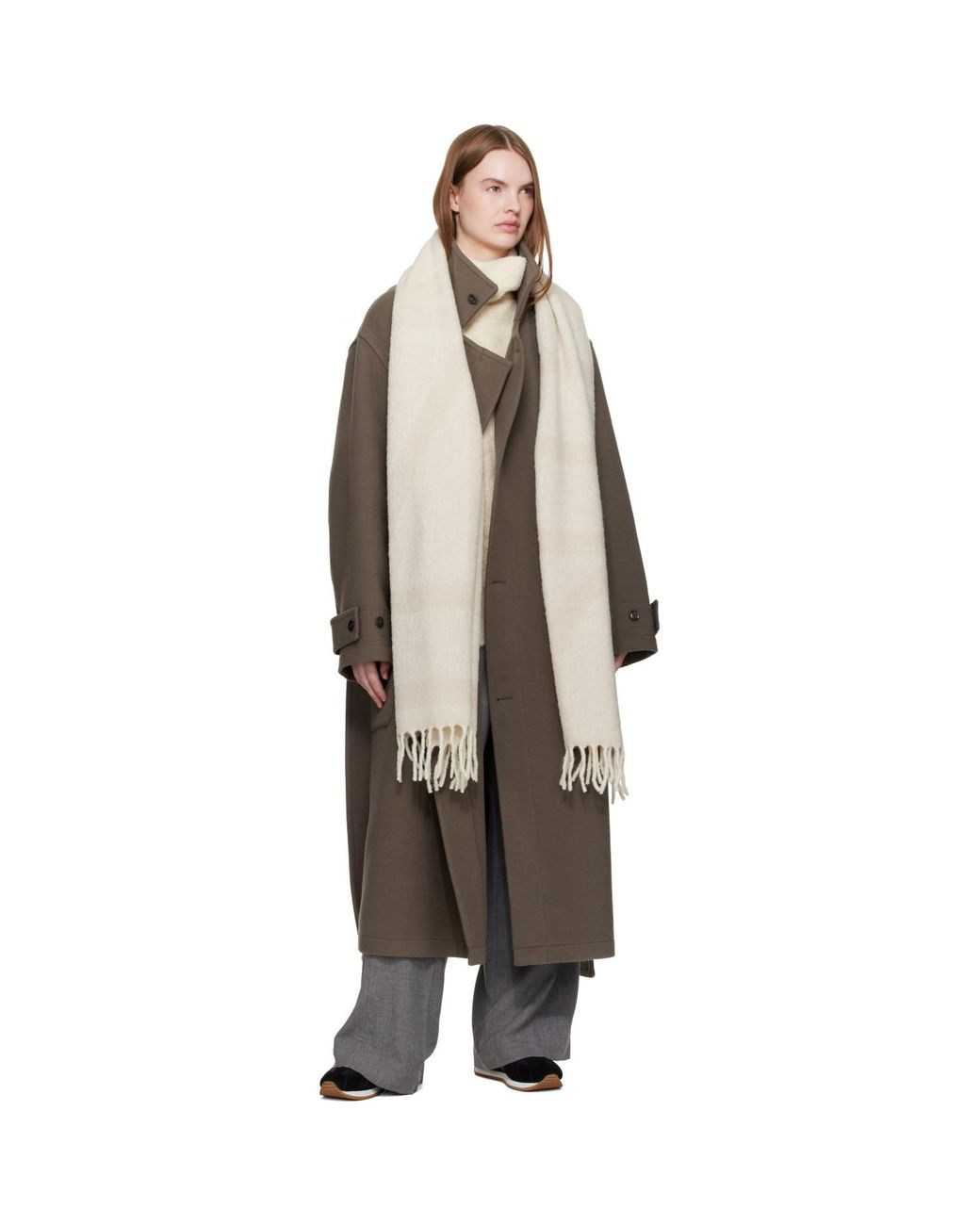 Totême Natural Off- Monogram Jacquard Scarf