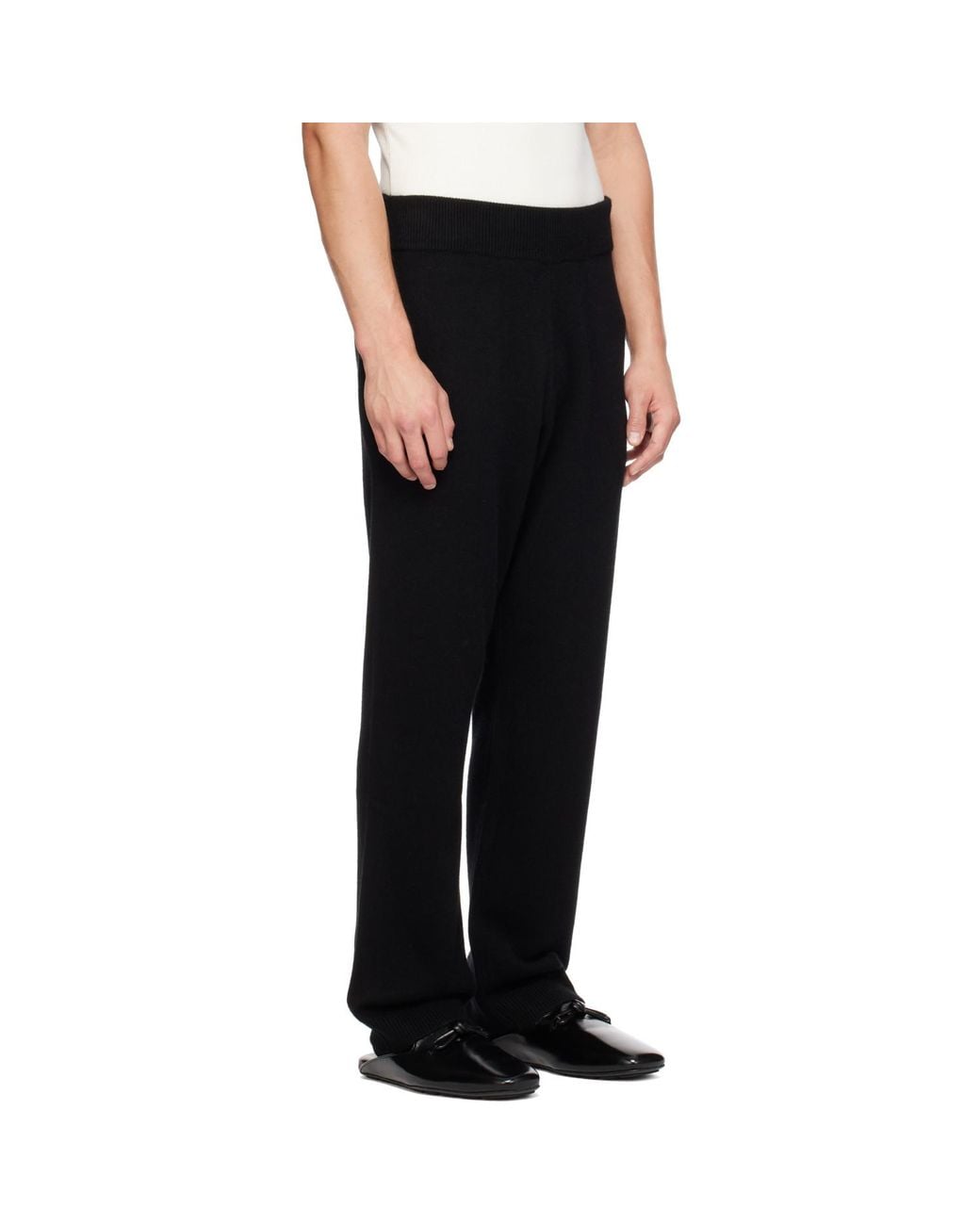 Entire studios Black Knit Cashmere Sweatpants for men
