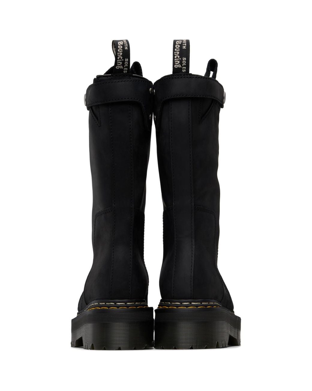 Rick Owens Black Dr. Martens Edition Quad Sole Pull On Boots for men