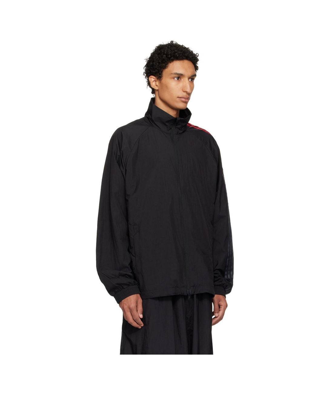 Y-3 Black Gradient 3-Stripes Nylon Track Jacket for men