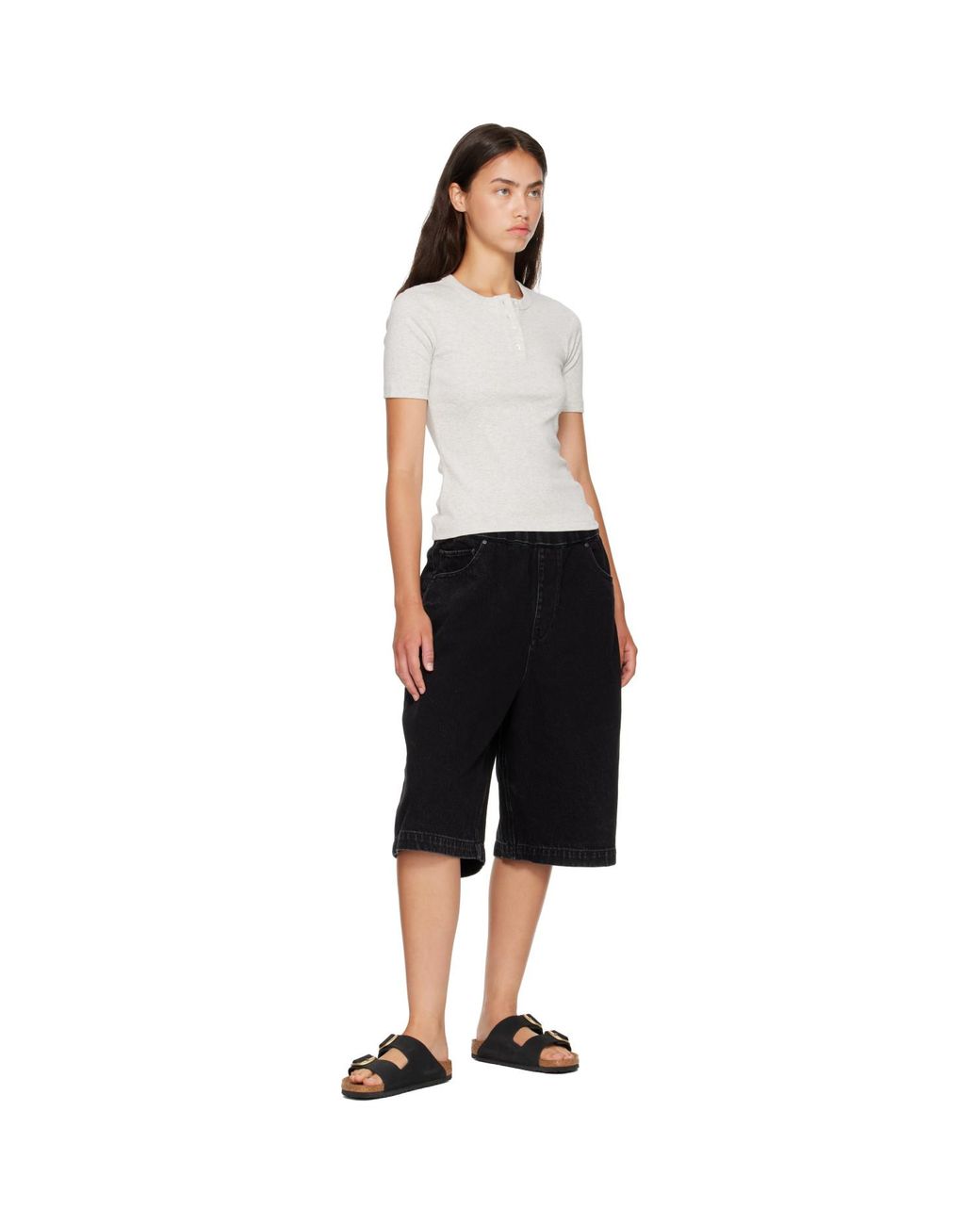 Birkenstock Black Narrow Arizona Big Buckle Nubuck Sandals