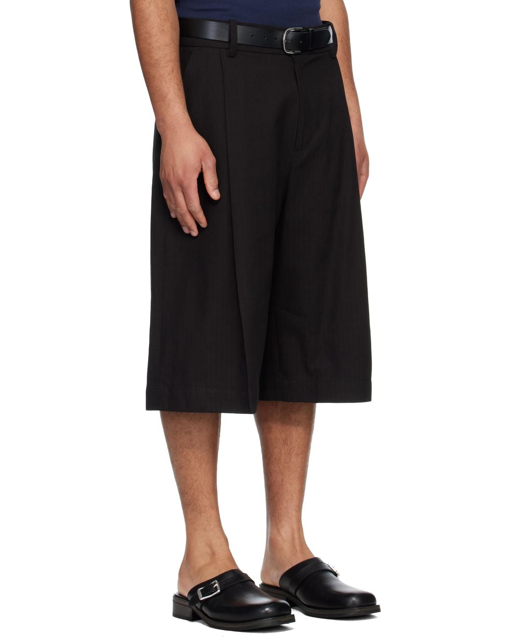 Studio Nicholson Black Fowld Shorts for men