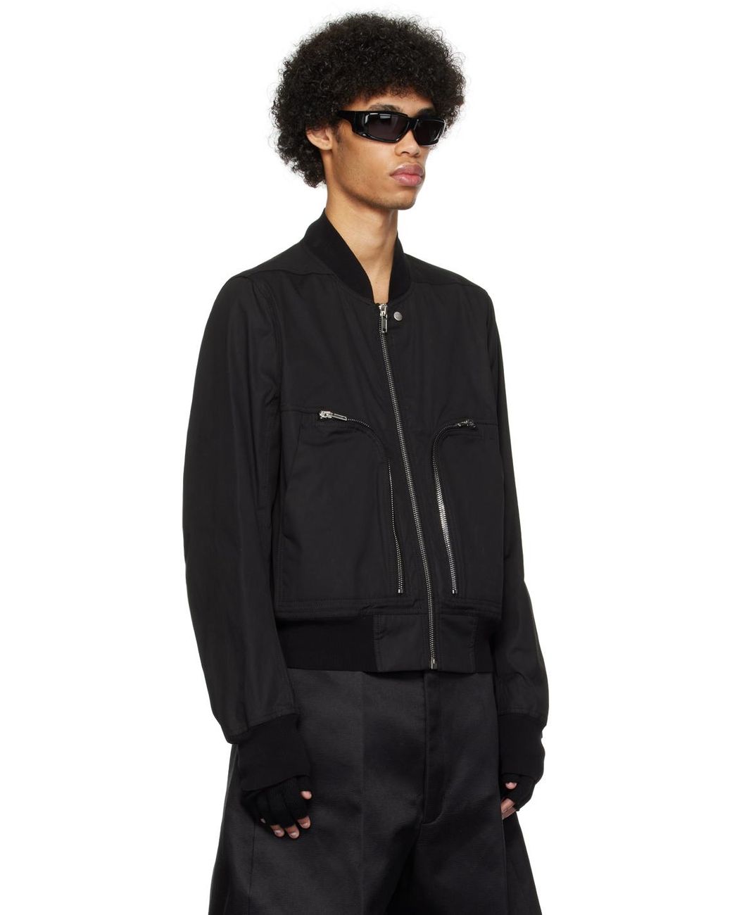 Rick Owens Black Bauhaus Bomber Jacket for Men | Lyst