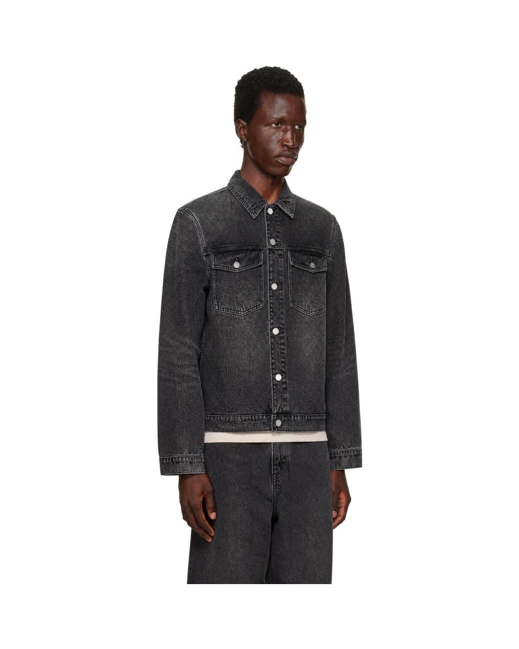 Entire studios Black Classic Denim Jacket for men