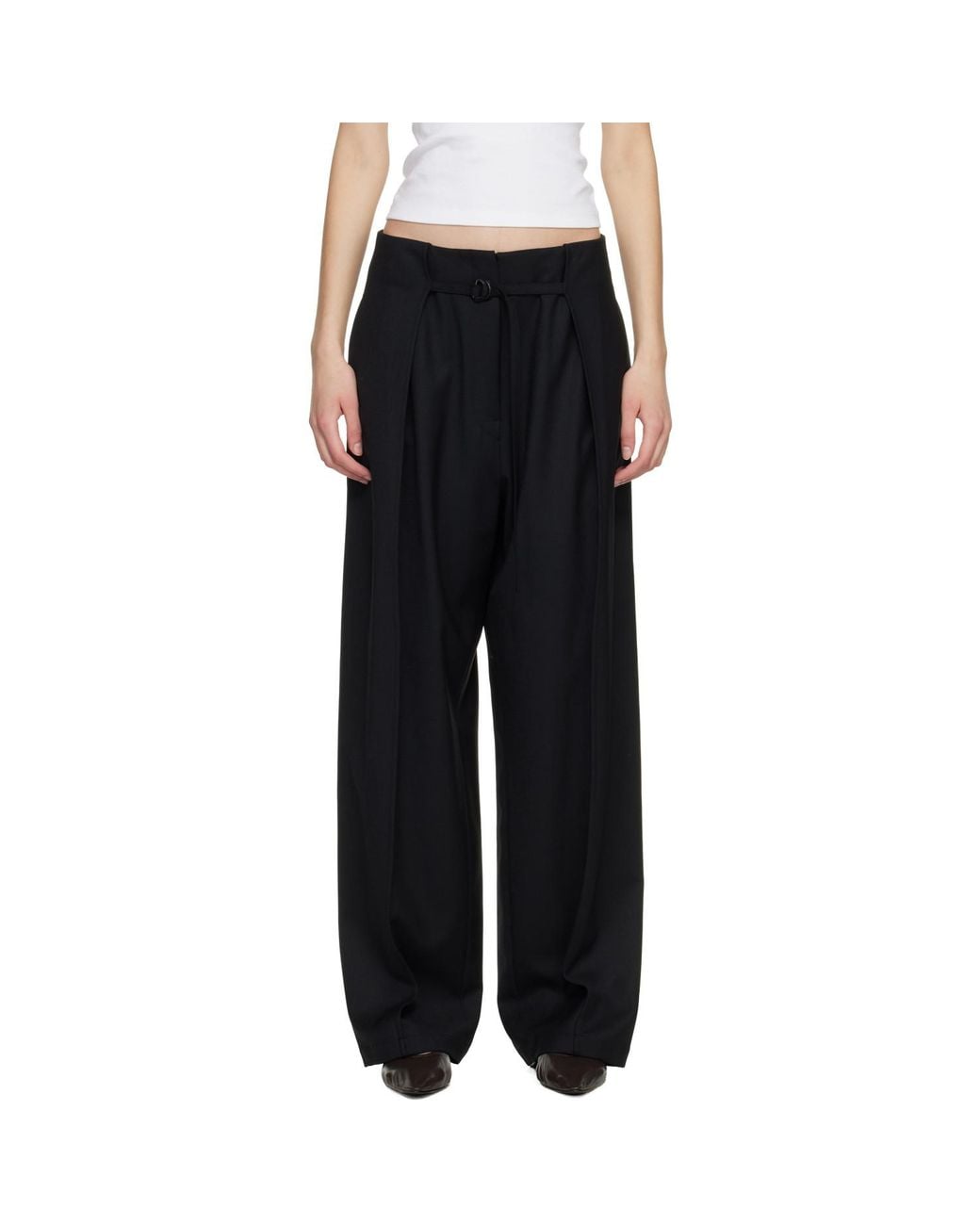 LE17SEPTEMBRE Black Tuck Tailored Trousers
