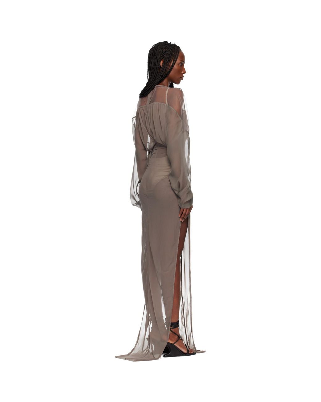 Rick Owens Black Temple Collage Maxi Dress