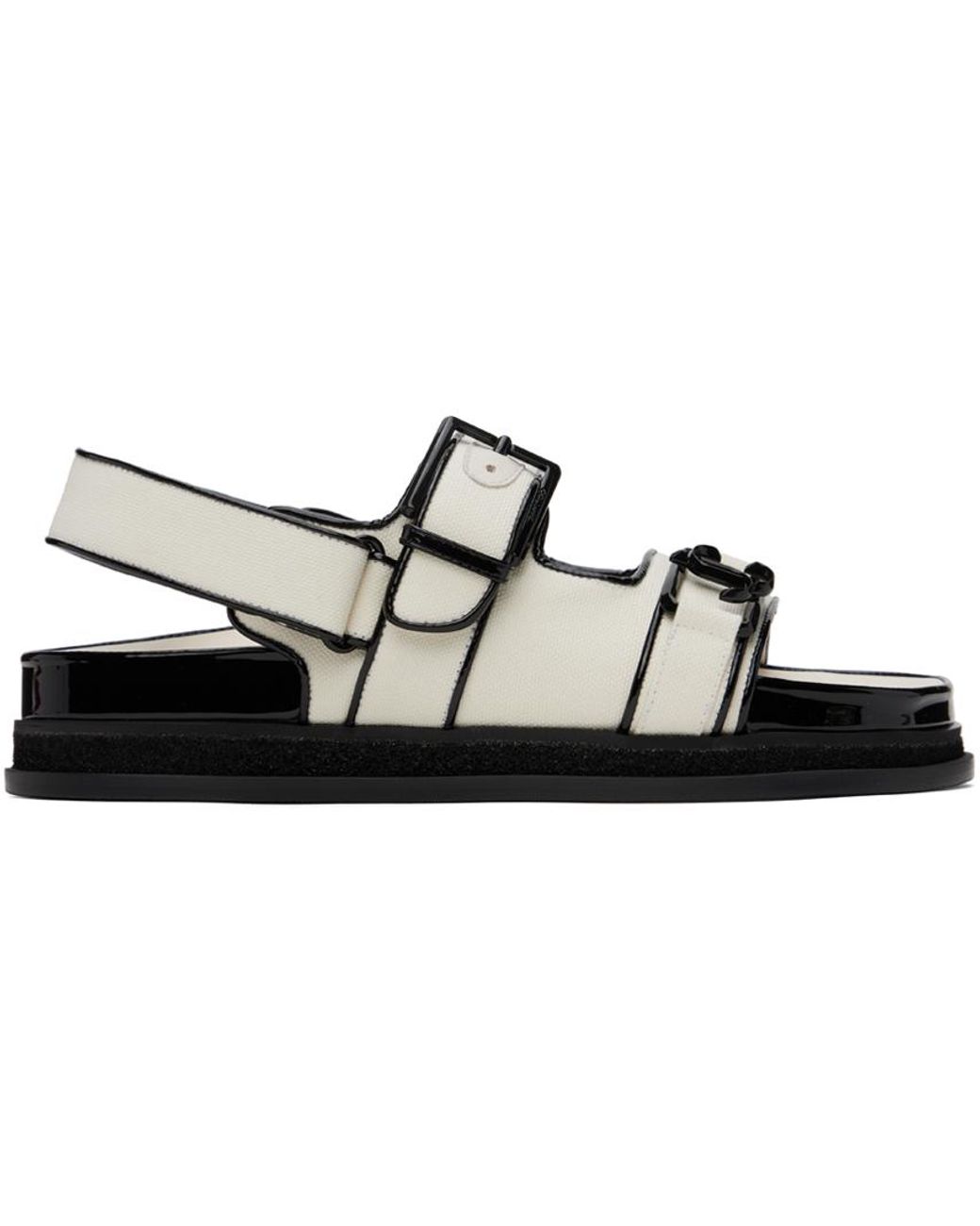 新品未使用　【JIMMY CHOO】Elyn Flat 36 Jimmy Choo Elyn Flat Linen And Leather Sandals in White | Lyst