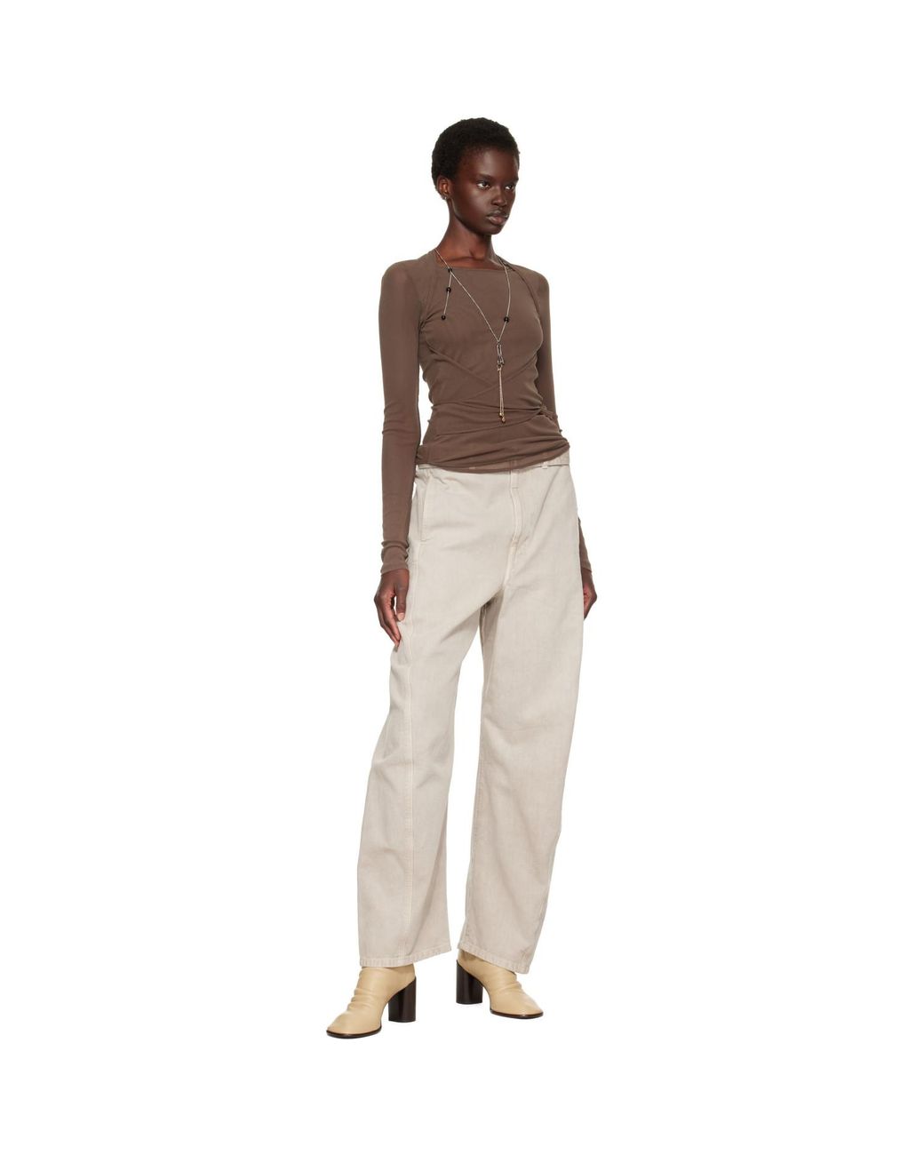 Lemaire Brown Ballerina Wrap Blouse