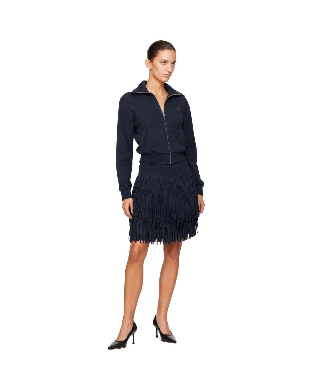 Abra Blue Zipped Up Neck Cardigan