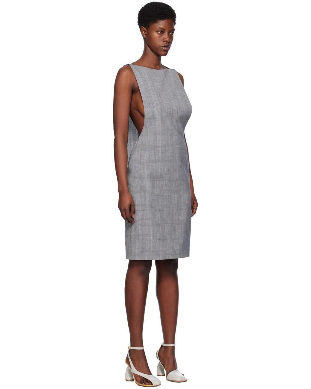 Coperni Black Gray Cape Minidress