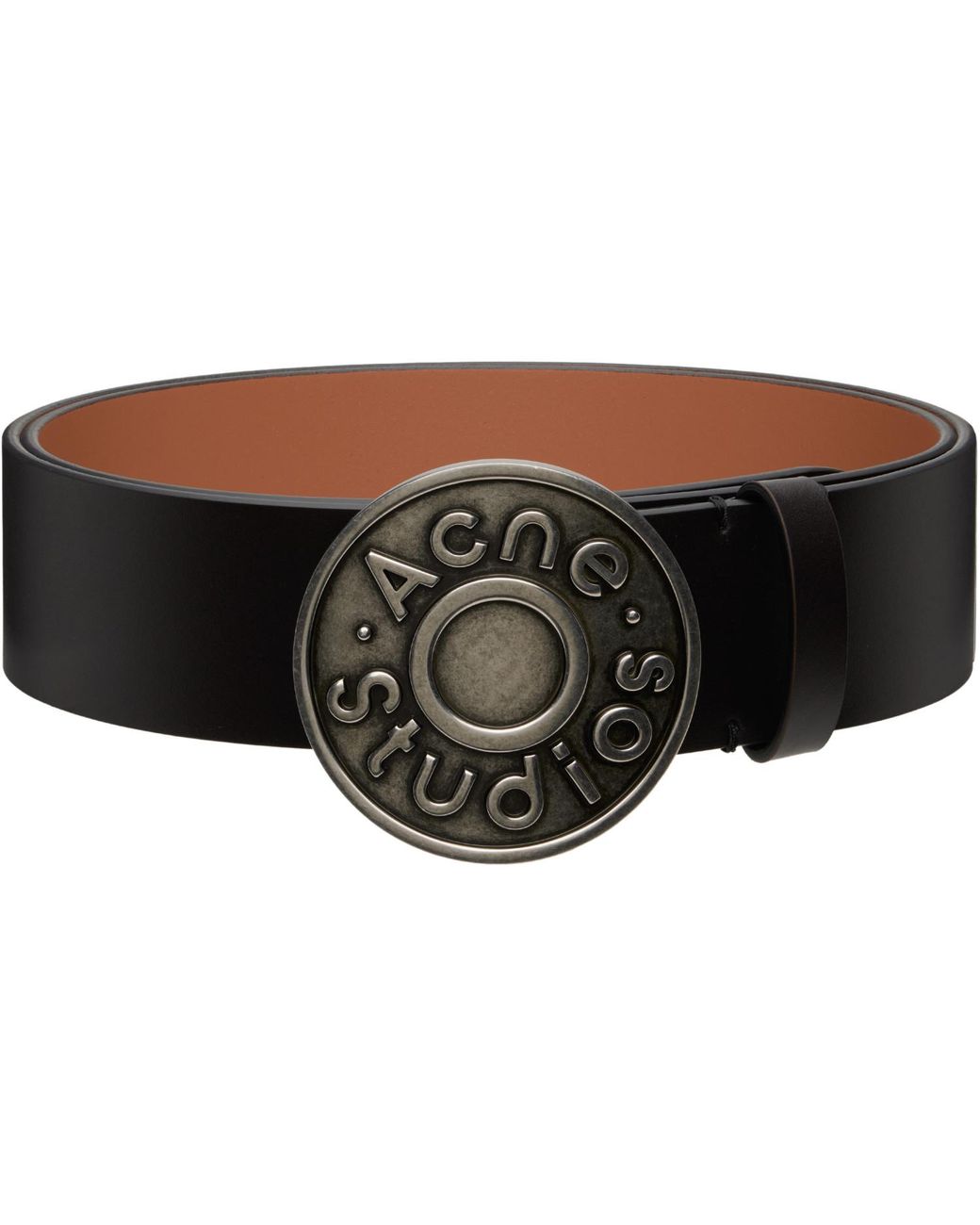 Acne Black Logo Leather Belt