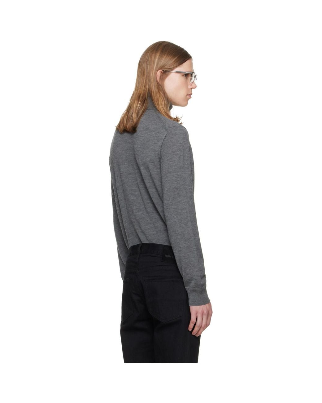 Tom Ford Gray Fine Gauge Pure Wool Turtleneck for men