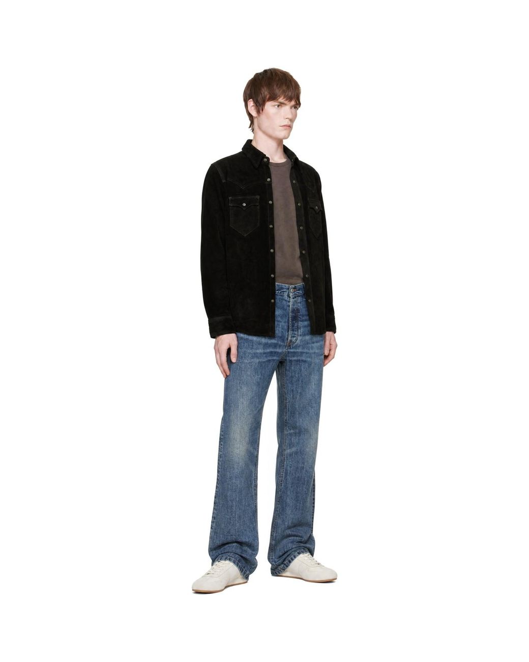 RRL Black Suede Western Jacket for men