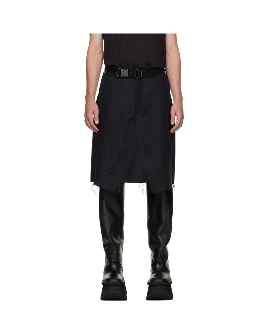 Rick Owens Black Tower Skirt for men