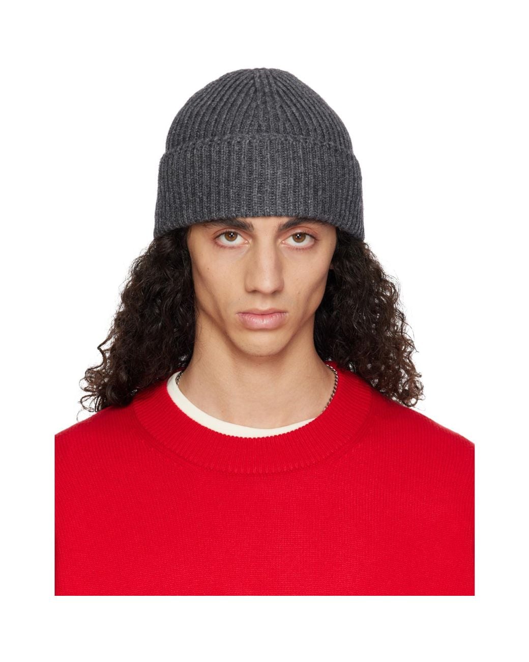 YACAIA Red Y-0004 Merino & Cashmere Beanie for men