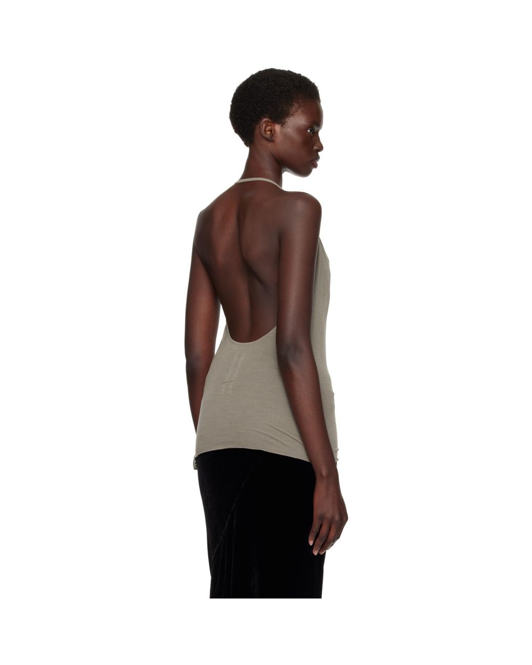 Rick Owens Brown Tower Draped Top