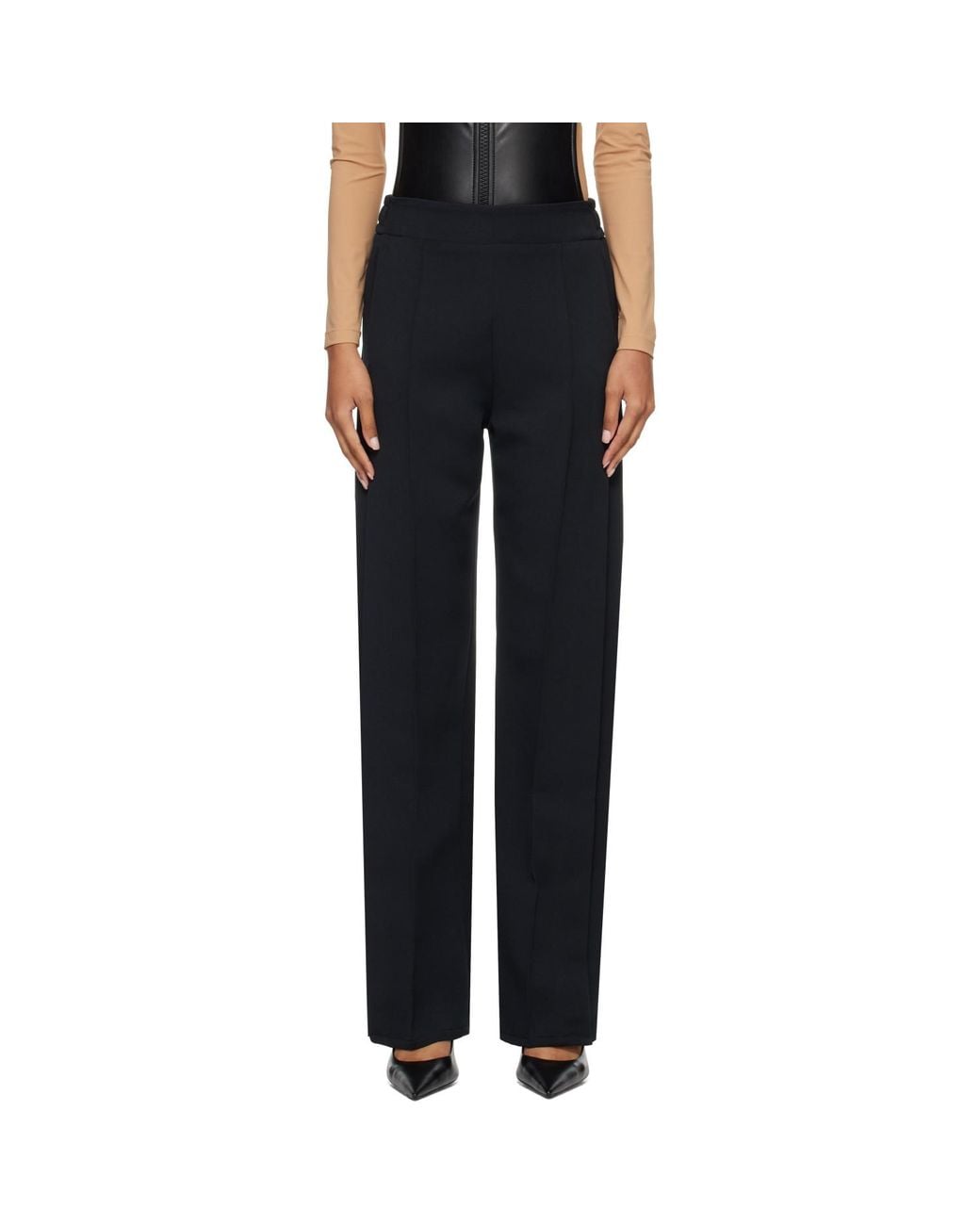 Courreges Black Snap Twill Flare Trousers