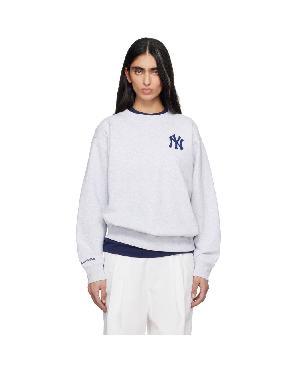 Sporty & Rich White '47 Edition Heritage Yankees Serif Sweatshirt