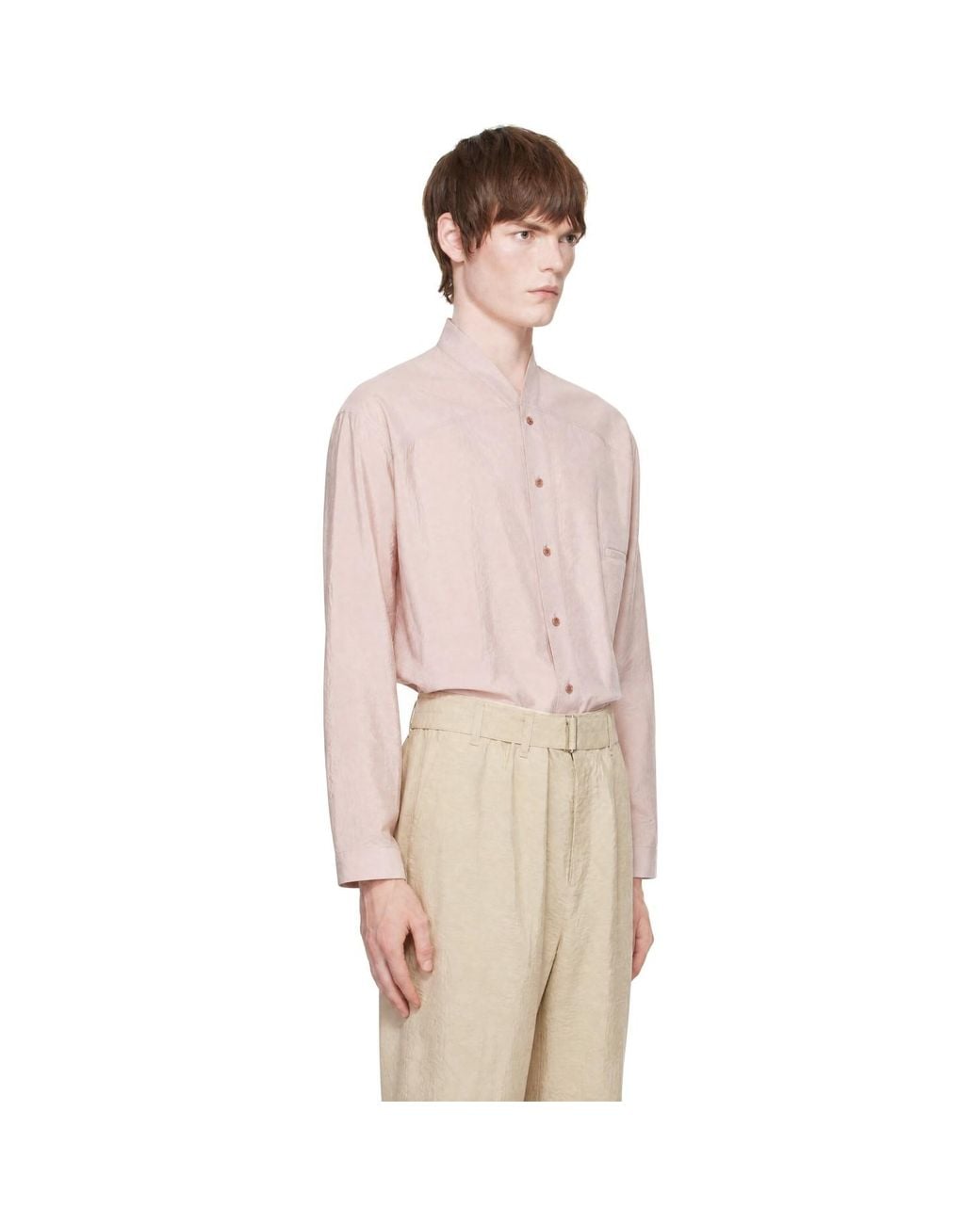 Lemaire Pink V-Neck Shirt for men