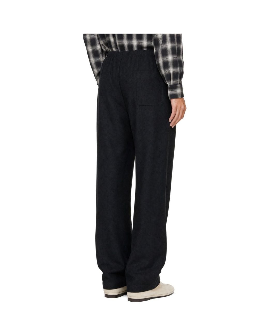 Ssstein Black Fleece Twist Trousers