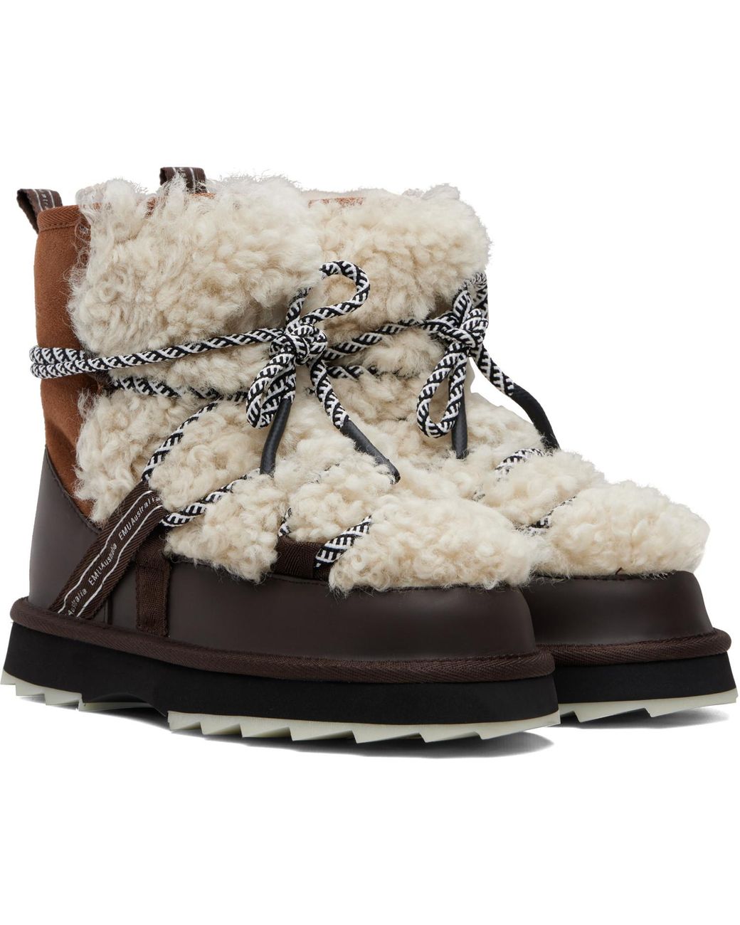 EMU Brown Blurred Teddy Boots