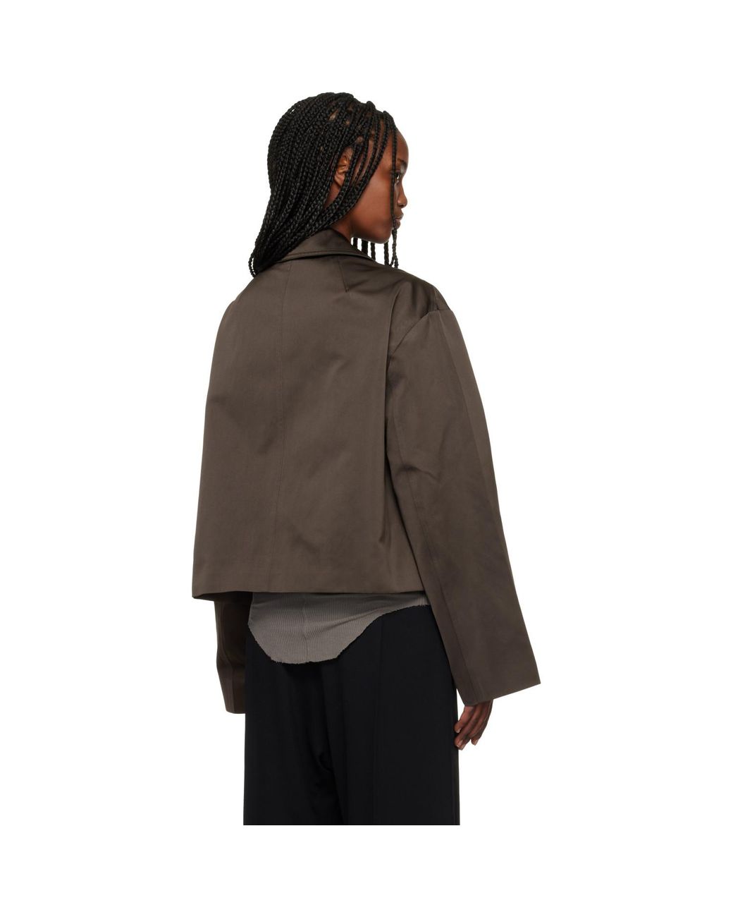 Rick Owens Brown Temple Heizer Mac Jacket