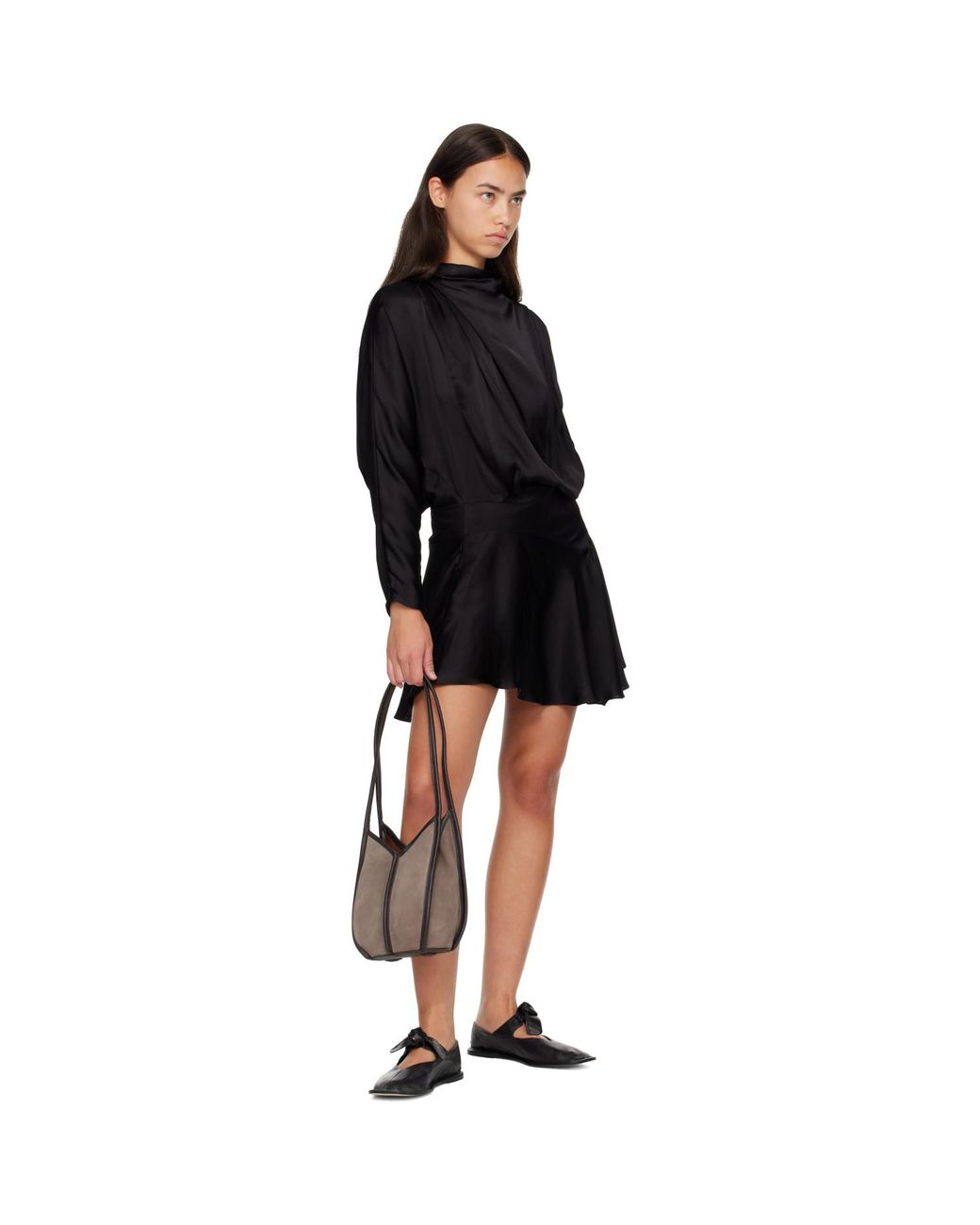 Hereu Brown Taupe Calella Bucket Suede Bag