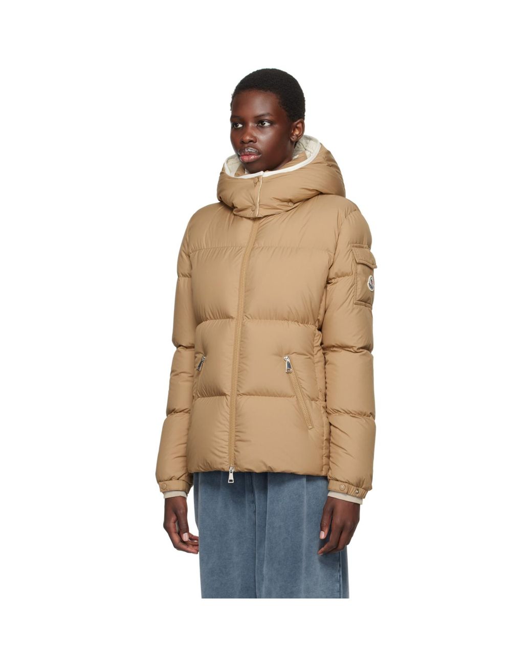 Moncler Blue Tan Fourmines Short Down Jacket