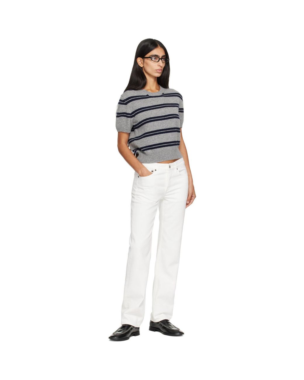 Still Here White Straight-Leg Life Jeans